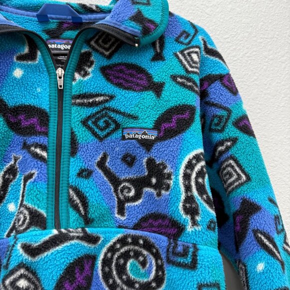 VTG Patagonia Synchilla Fleece Half Zip Pullover Sweatshirt USA Made Kids sz 10 - Picture 3 of 7